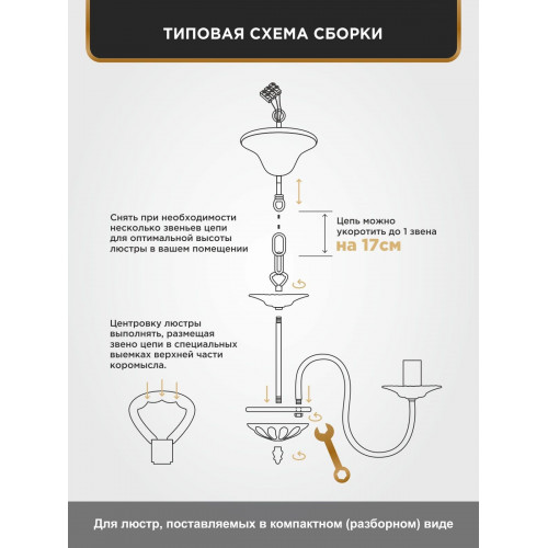 Люстра с подвесками 5 ламп S1296-5 Петрасвет