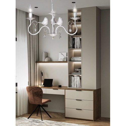 Люстра с птичками с хрусталем подвесная 3 ламп S1292-3 Петрасвет